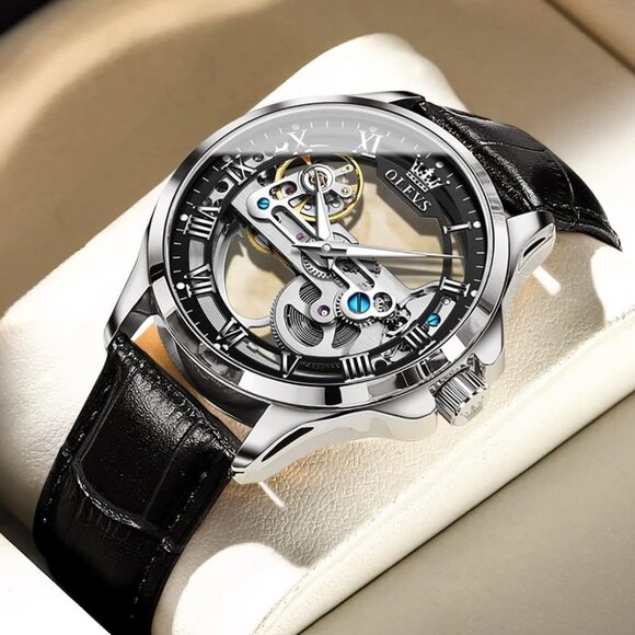 ⚡Men Automatic Mechanical Stainless Steel Waterproof Men Watch Skeleton Luxury - Picture 1 of 9